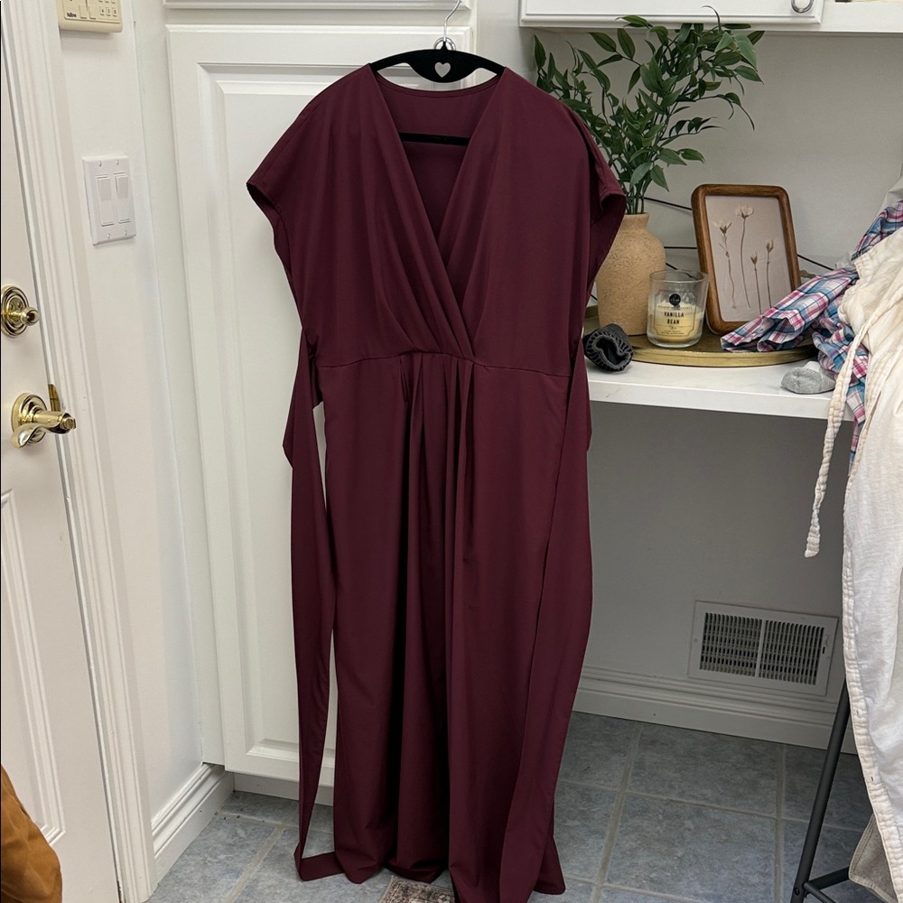 HALARA Deep Burgundy Maxi Dress